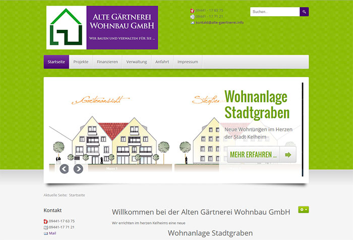 alte-gärtnerei Wohnbau GmbH - Verwaltung, Vermietung, Verkauf von Immobilien in Kelheim, Regensburg und Umgebung. 
